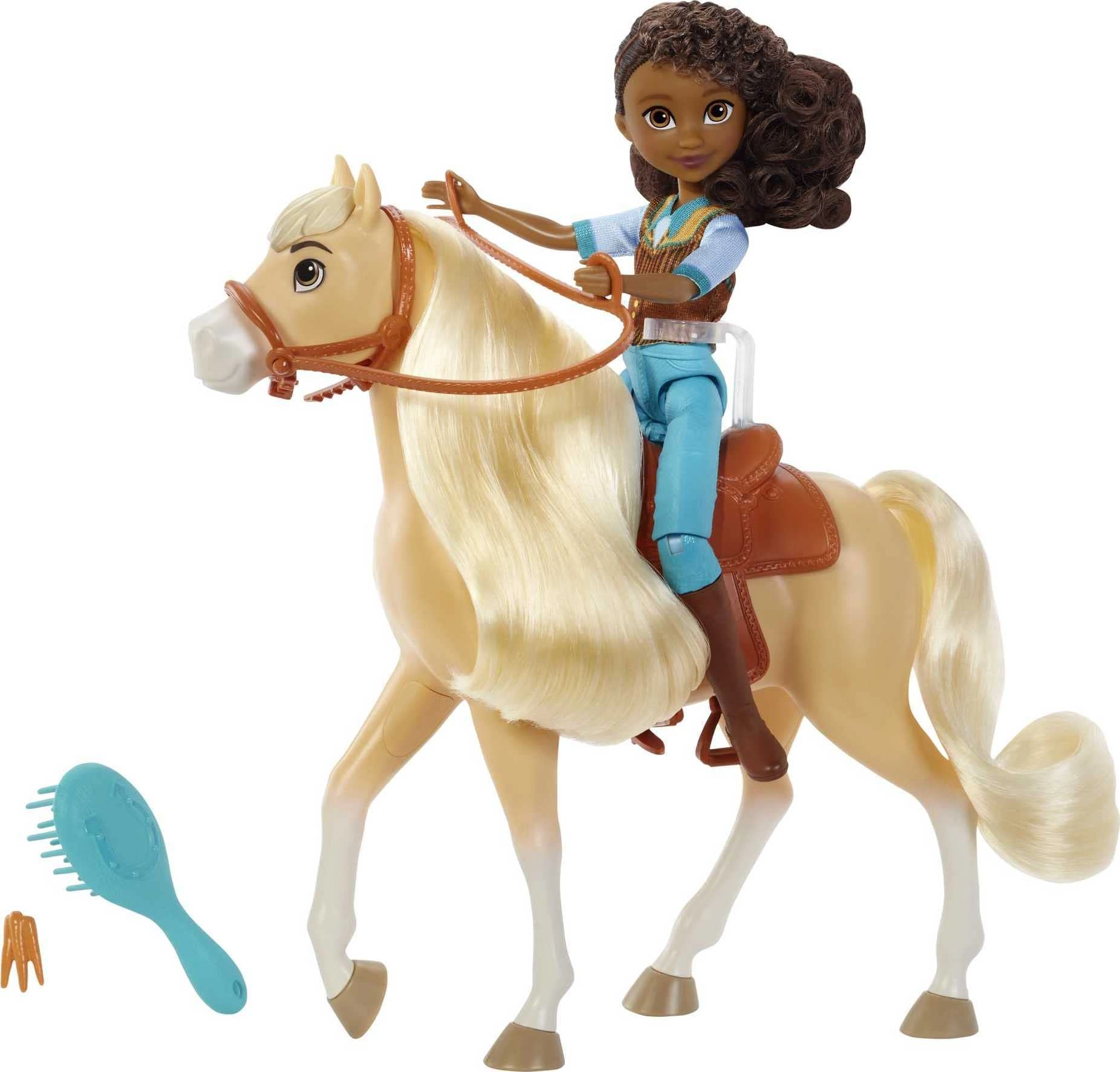 Mattel Pru Doll - 7 in 7 Movable Joints + Chica Linda Horse - 8 in Soft Mane & Tail Ages 3+