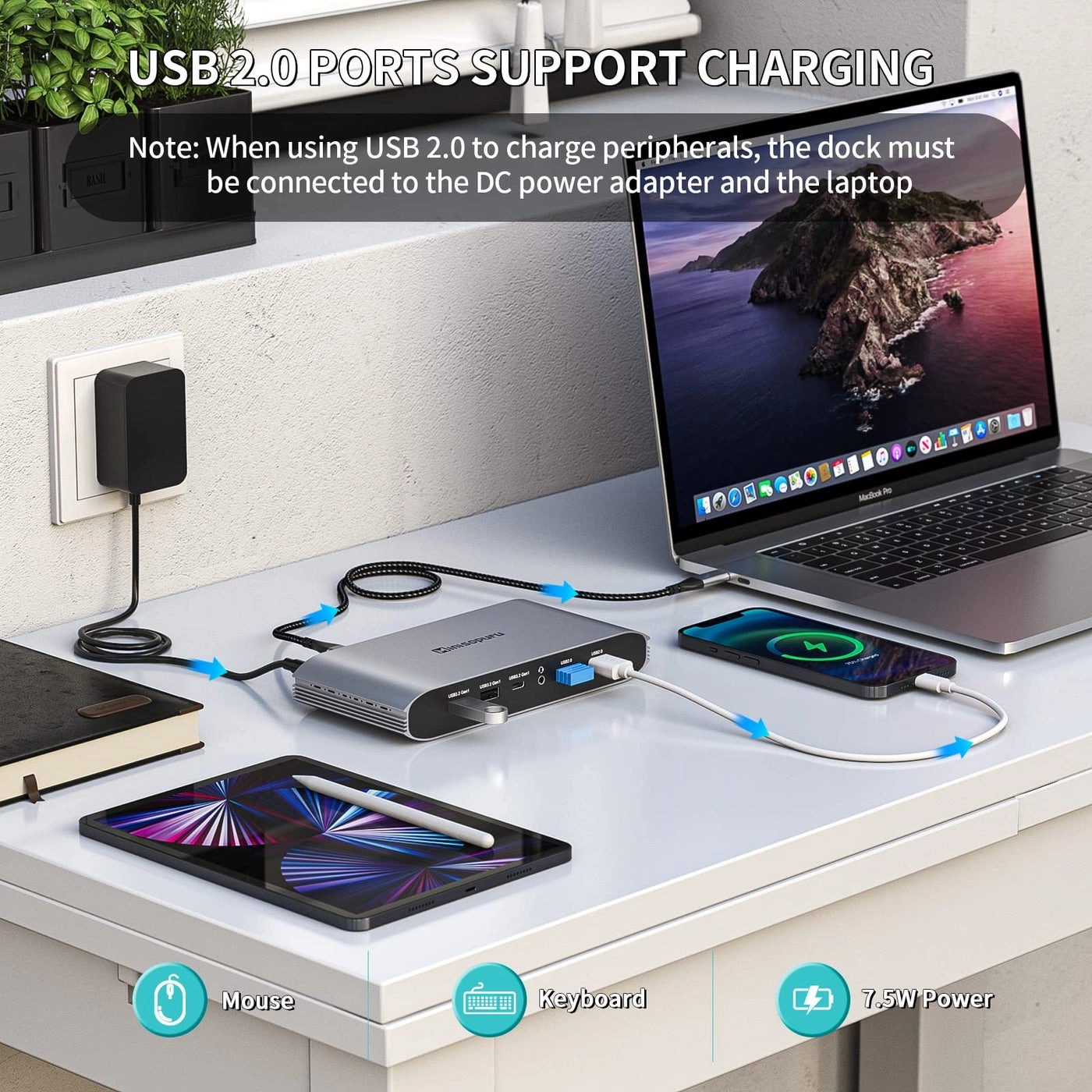 Displaylink Triple Display Docking Station - USB-C Data MacBook M1/M2/M3/M4/Windows