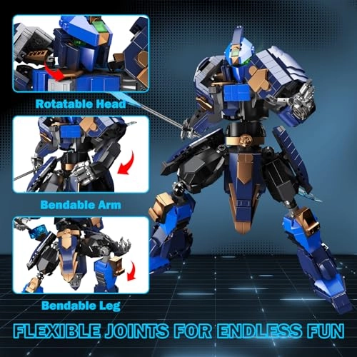 Mech Robot Building Set (70128) - Ma Chao-blue Movable Joints