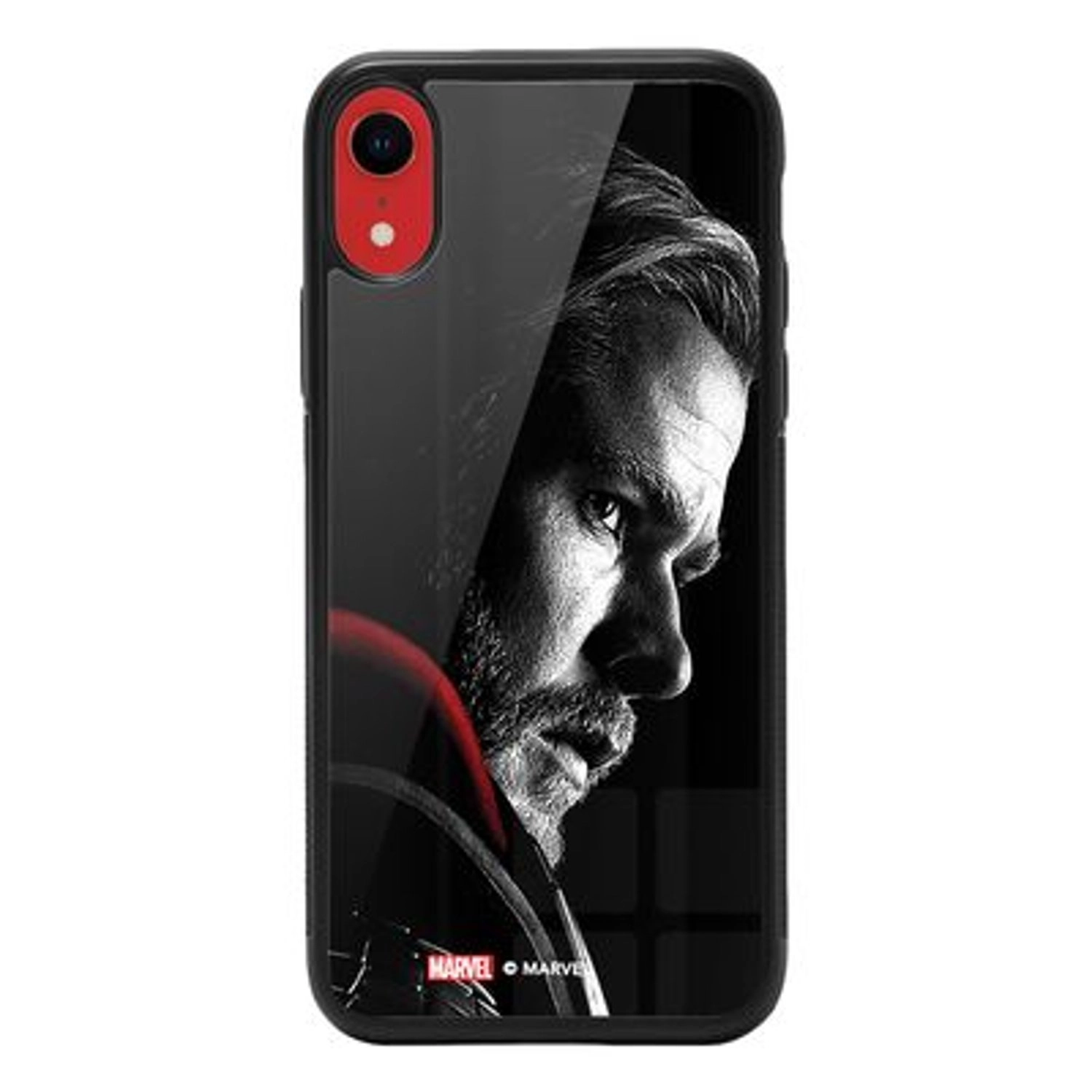 Thor's side profile Back Case TPU Bumper Case + Tempered Glass Back for iPhone XR