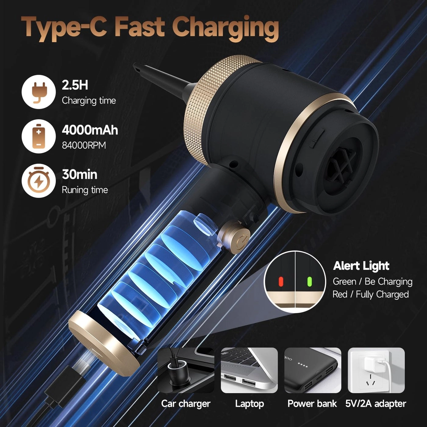 Car Vacuum - 16000PA Cordless
