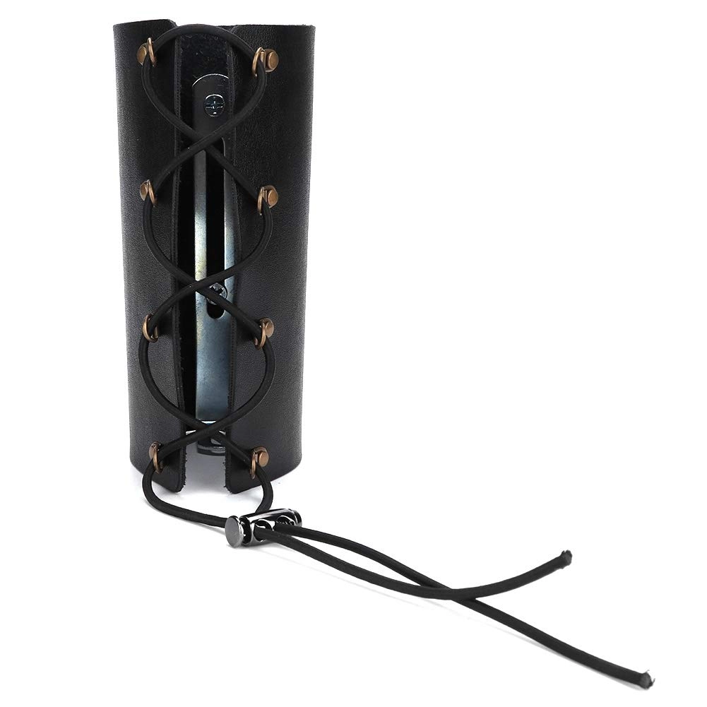 BTOSEP Motorcycle Cup Holder - Adjustable PU leather Black