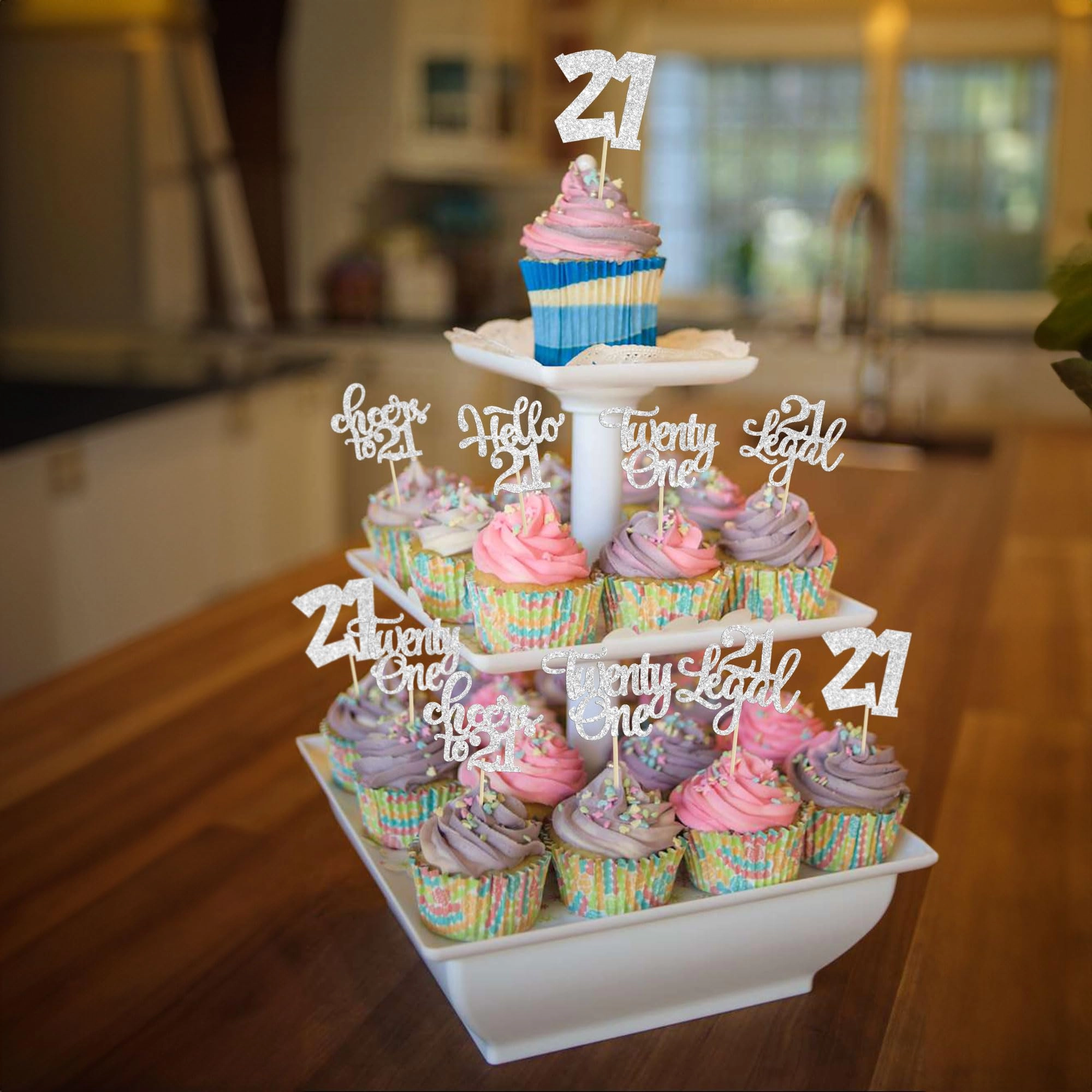 21st Birthday Cupcake Toppers - 30Pcs