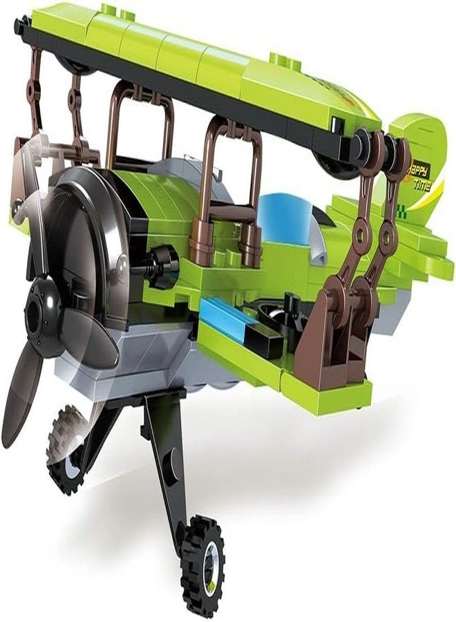 Building Block Brick - Green Propeller Airplane