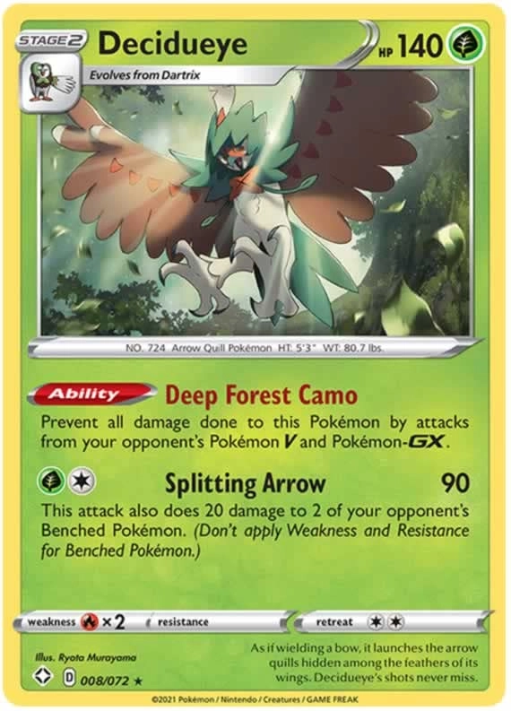 Pokémon Decidueye 008/072 - English + Toploader