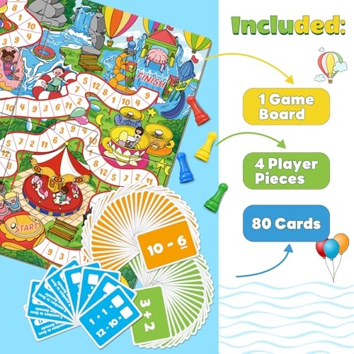 Addition and Subtraction Board Game - 5 years and up 4 pieces