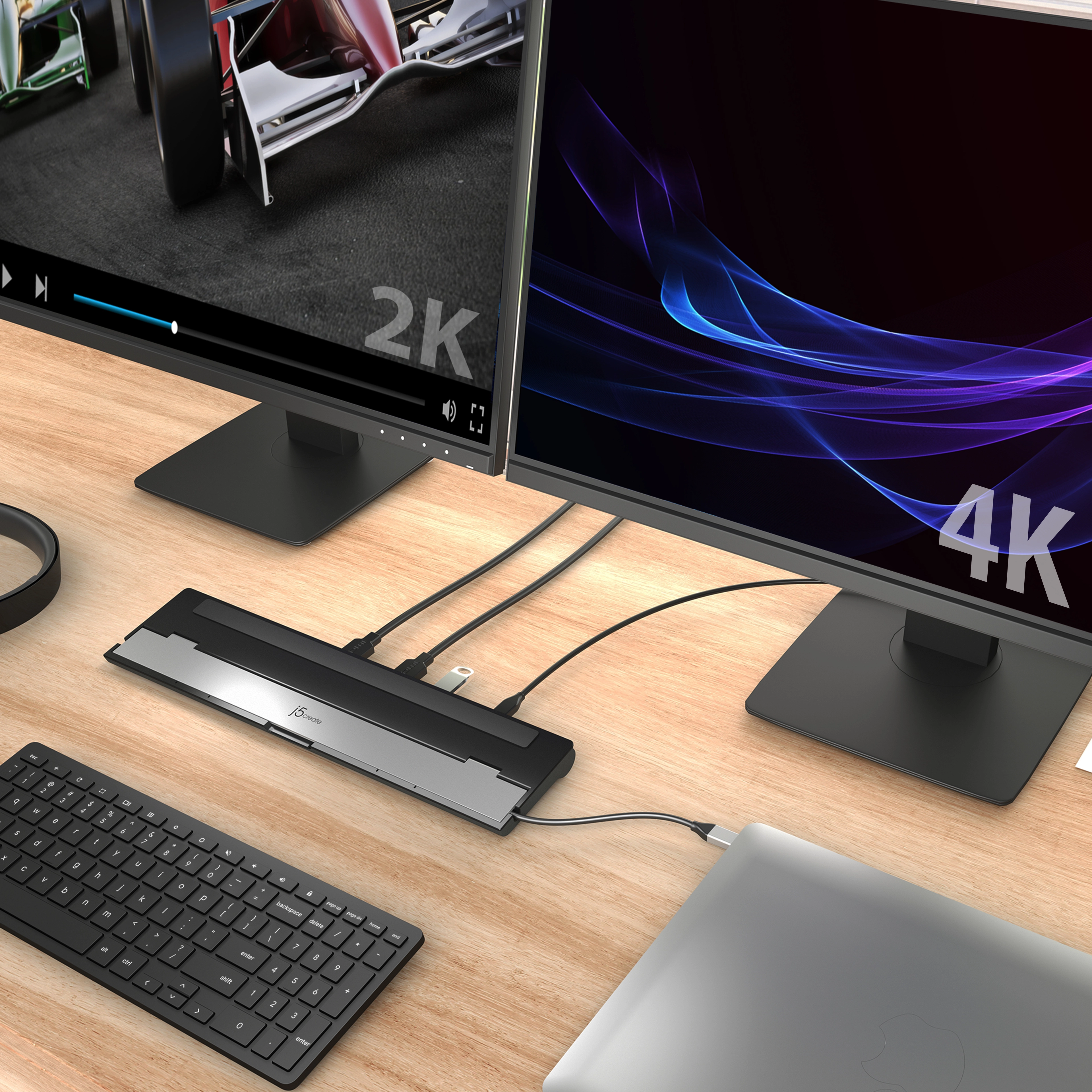 USB-C Dual HDMI Docking Station JCD542 - 4K + 1080p Dual HDMI PD 100W