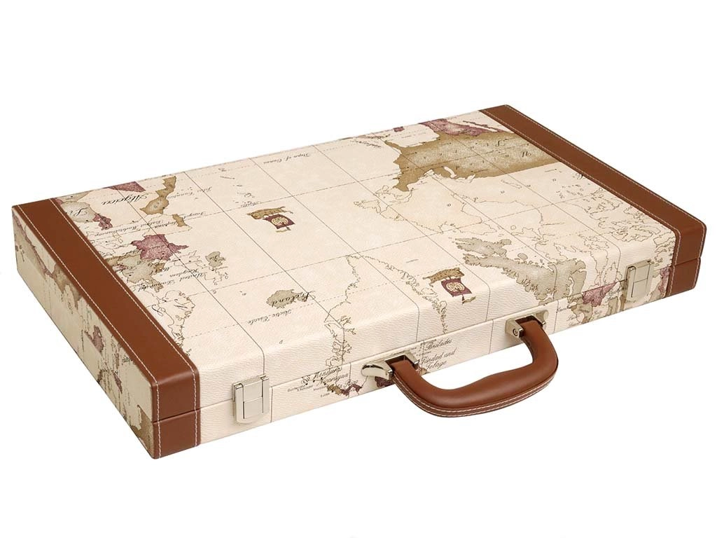 Middleton Games Map Backgammon Set - 18-inch White