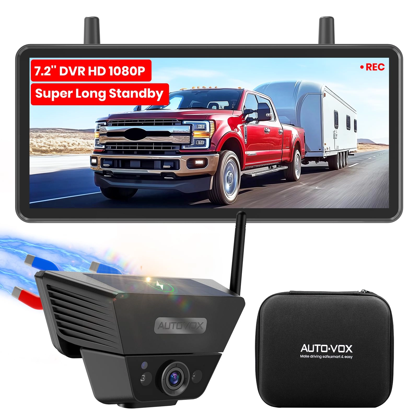 Dual Camera Car Reversing Camera System - Night Vision Wireless 1080p