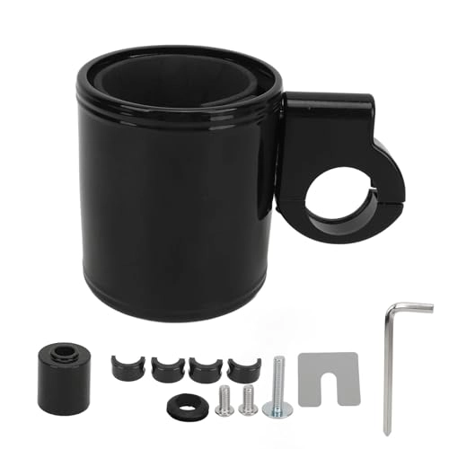 Motorcycle Handlebar Cup Holder - Aluminium Alloy Insulated Fits 7/8in to 1 1/4in