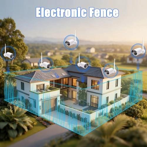 3MP Wireless Security Camera System - 4 Cameras 10 Channels