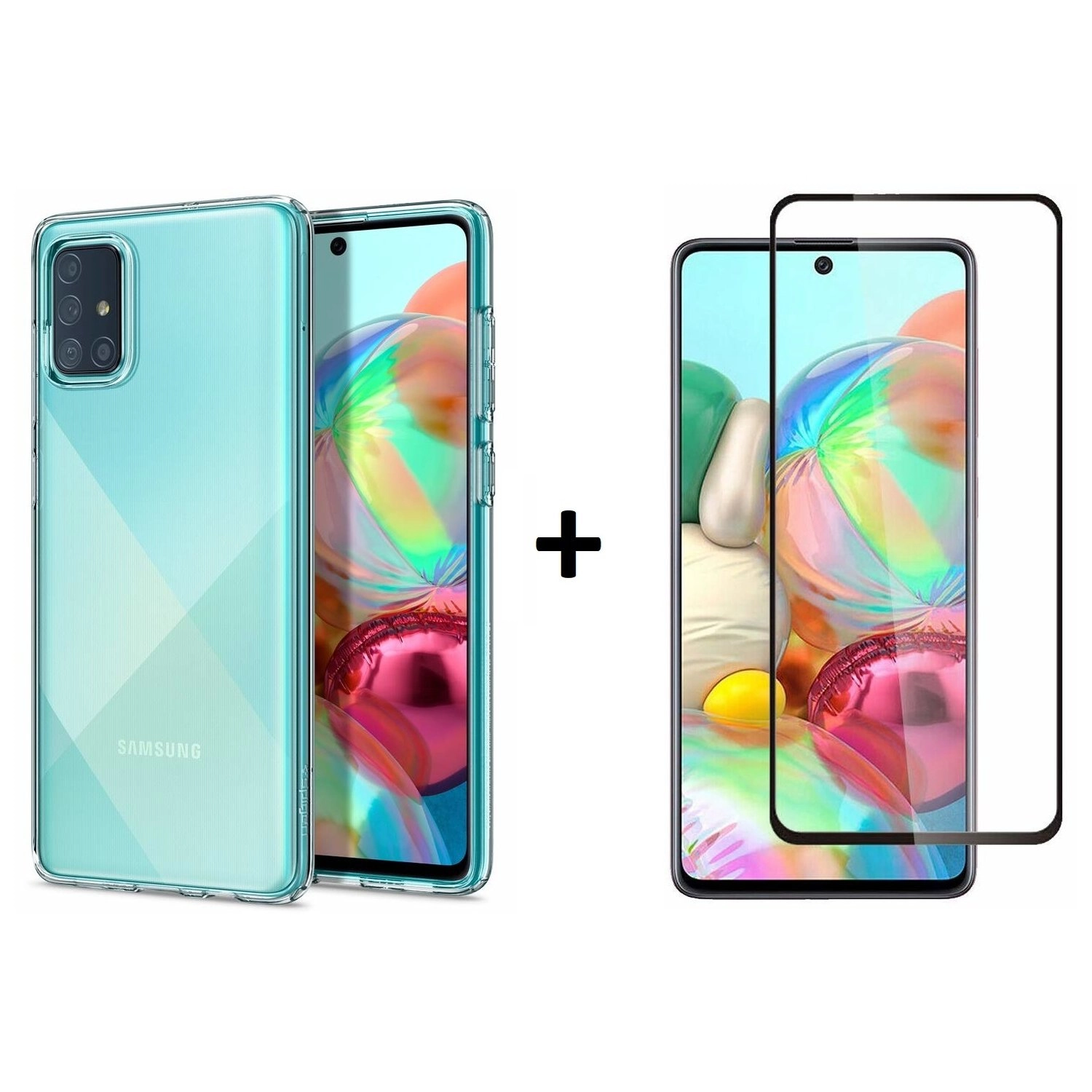 glassology Clear Case - Acrylic Back Case + 5D Glass Screen Protector for Galaxy A71
