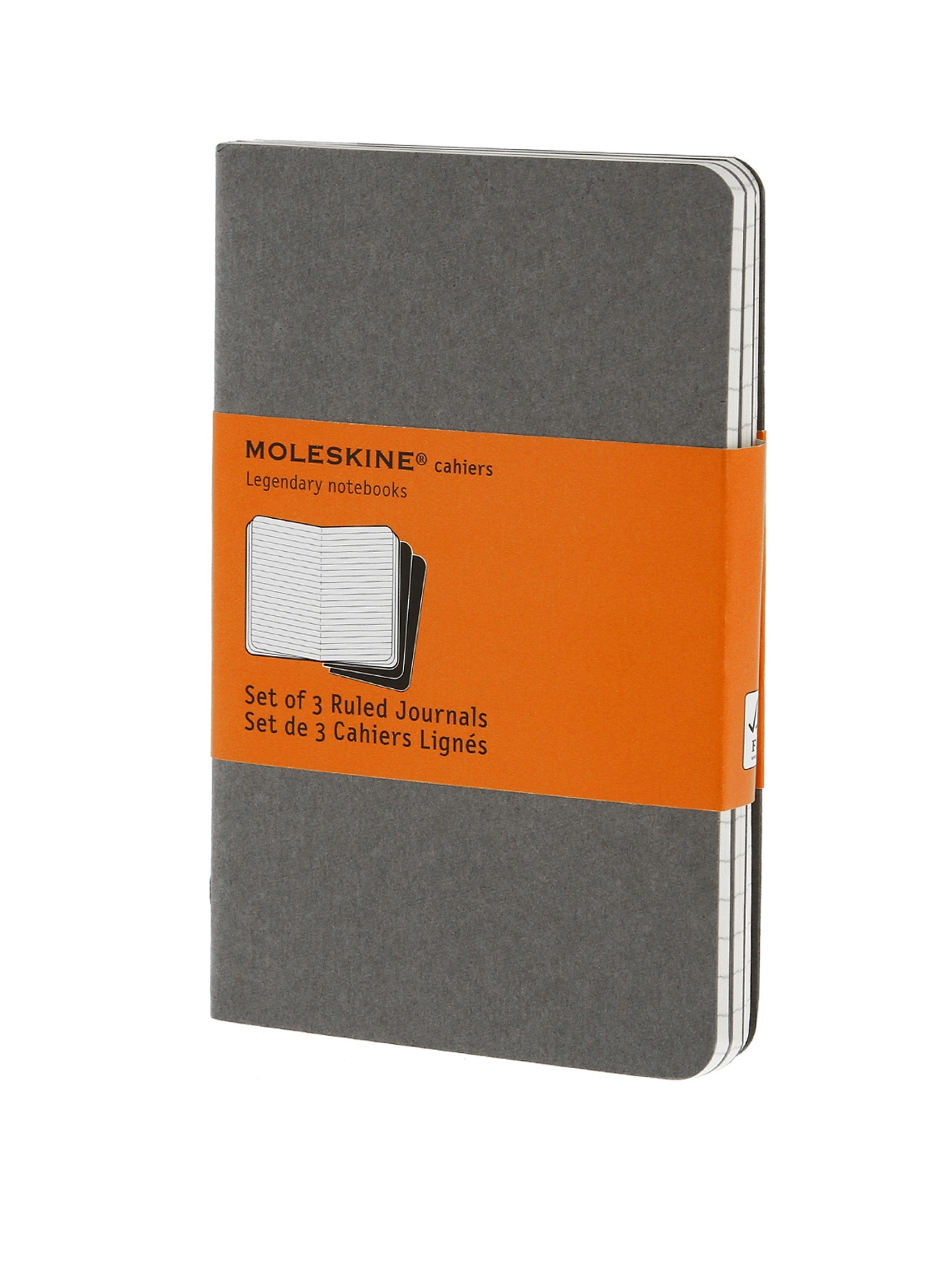 Moleskine Ruled Cahier Journal - 140 x 90 mm Pebble Grey 3 Set