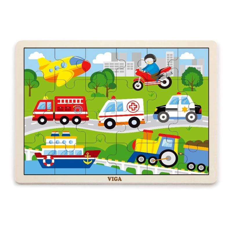 VIGA Transport Puzzle - Suitable for 2 years & above 24 pieces