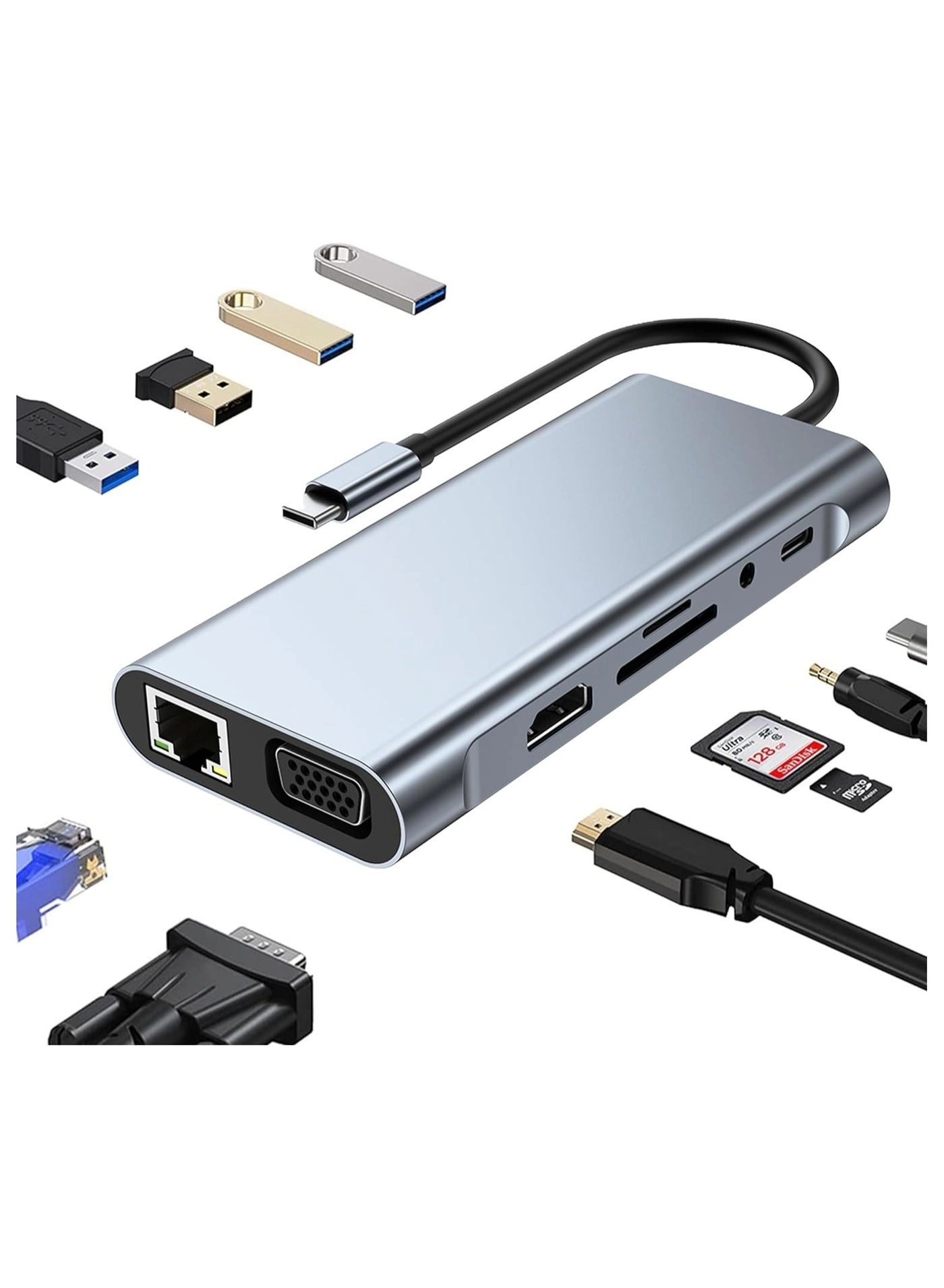 TIKNIA USB C HUB - 11-in-1 4K HDMI