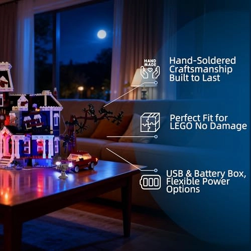LED Light for Lego-11370 Icons The Creel House - Multicolor USB Battery