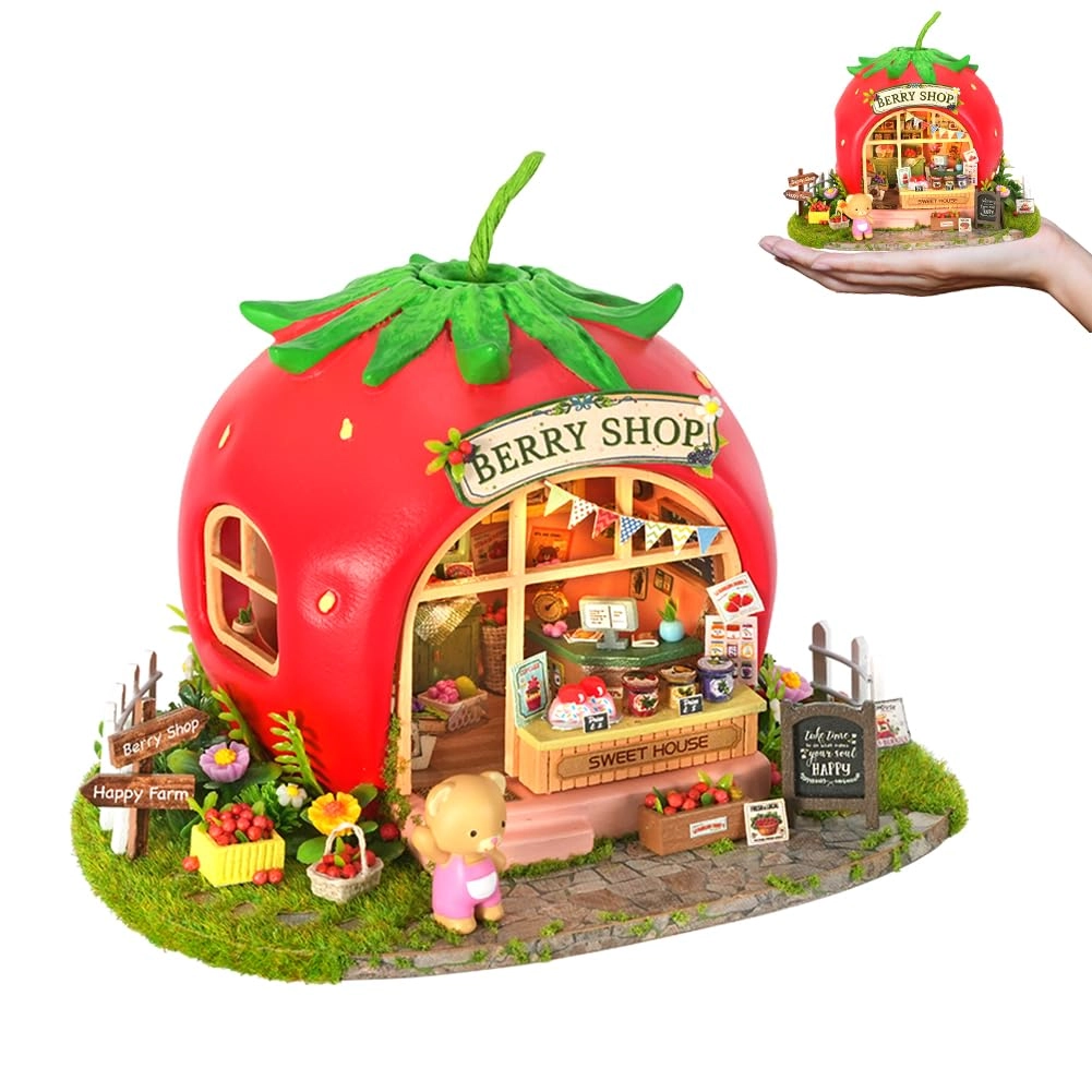 Montidey Miniature Wooden Dollhouse Furniture Kit - Creative Room 1:24