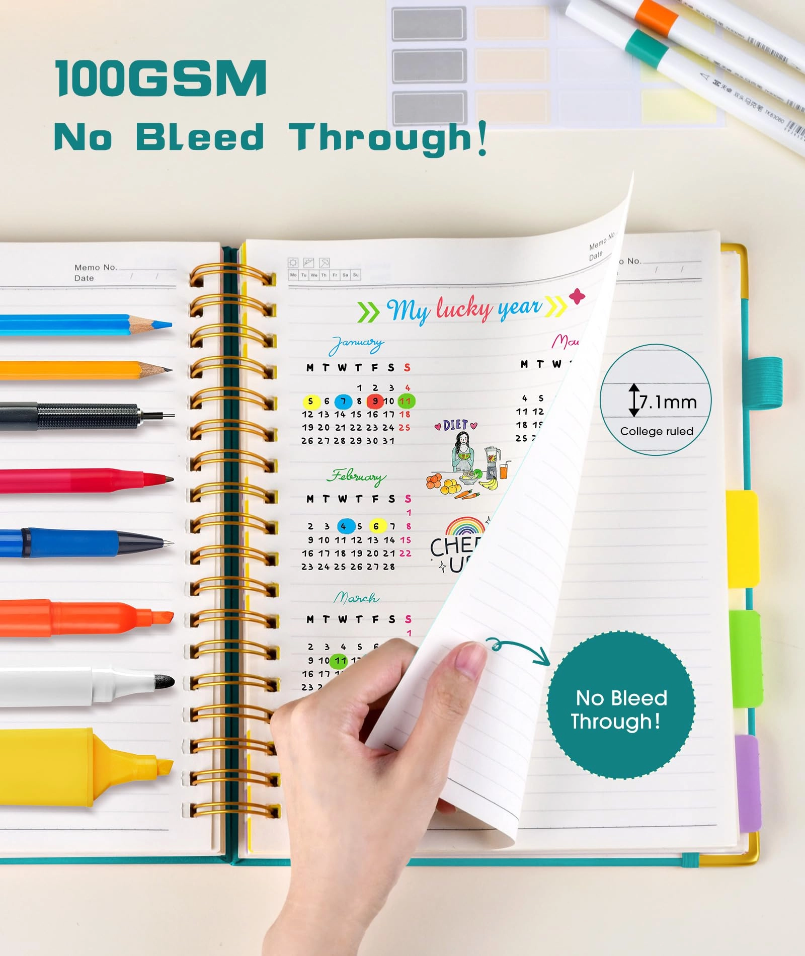 Hardcover Spiral Notebook A5 Spiral - Lined 300 Pages
