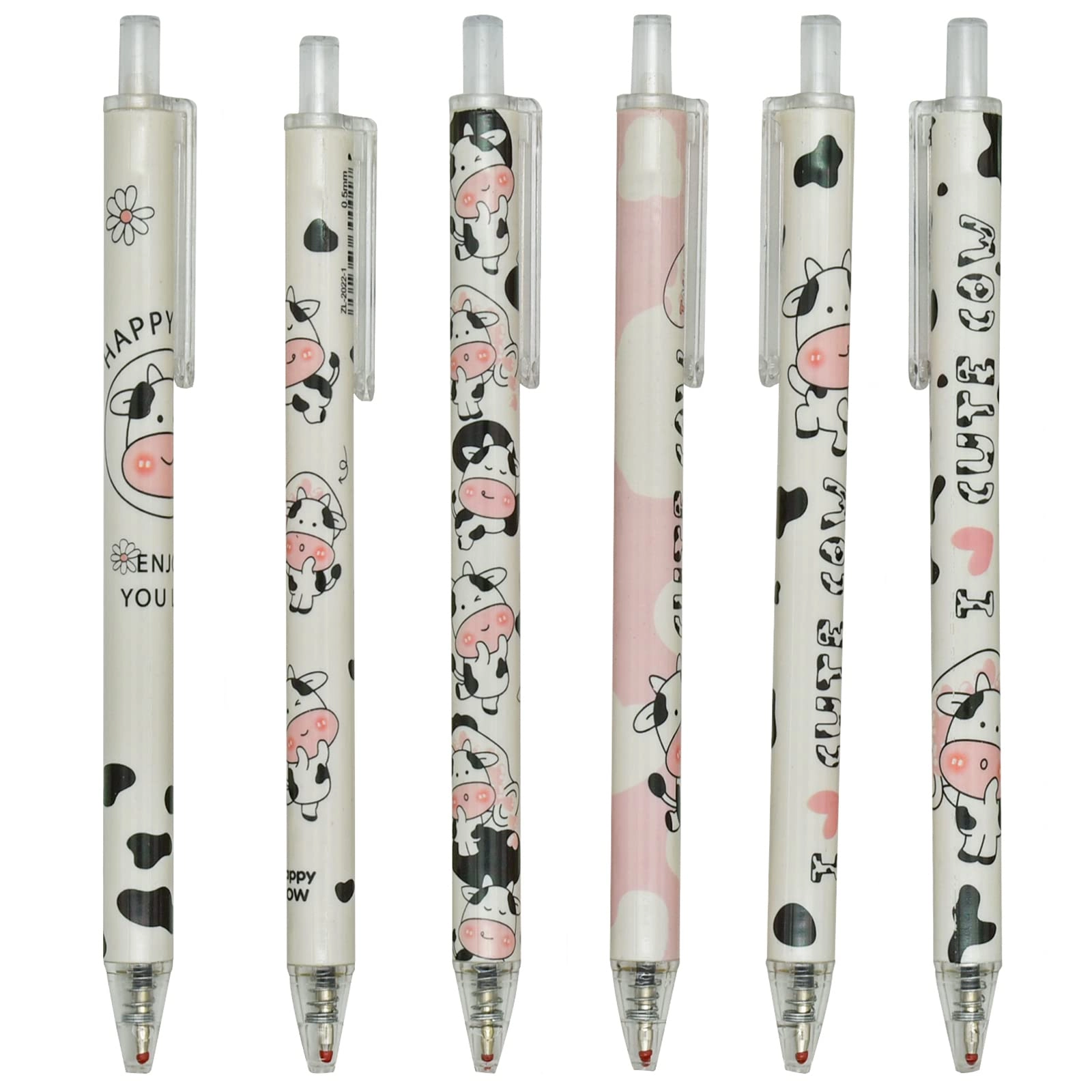 Plush Milk Cow Pom Pom Pen - 4 PCS 0.5 mm