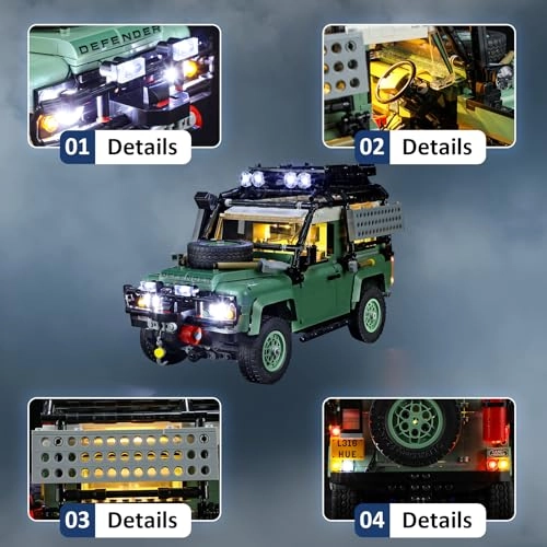 LED Light Kit for LEGO Icons Land-Rover Classic Defender 90 10317
