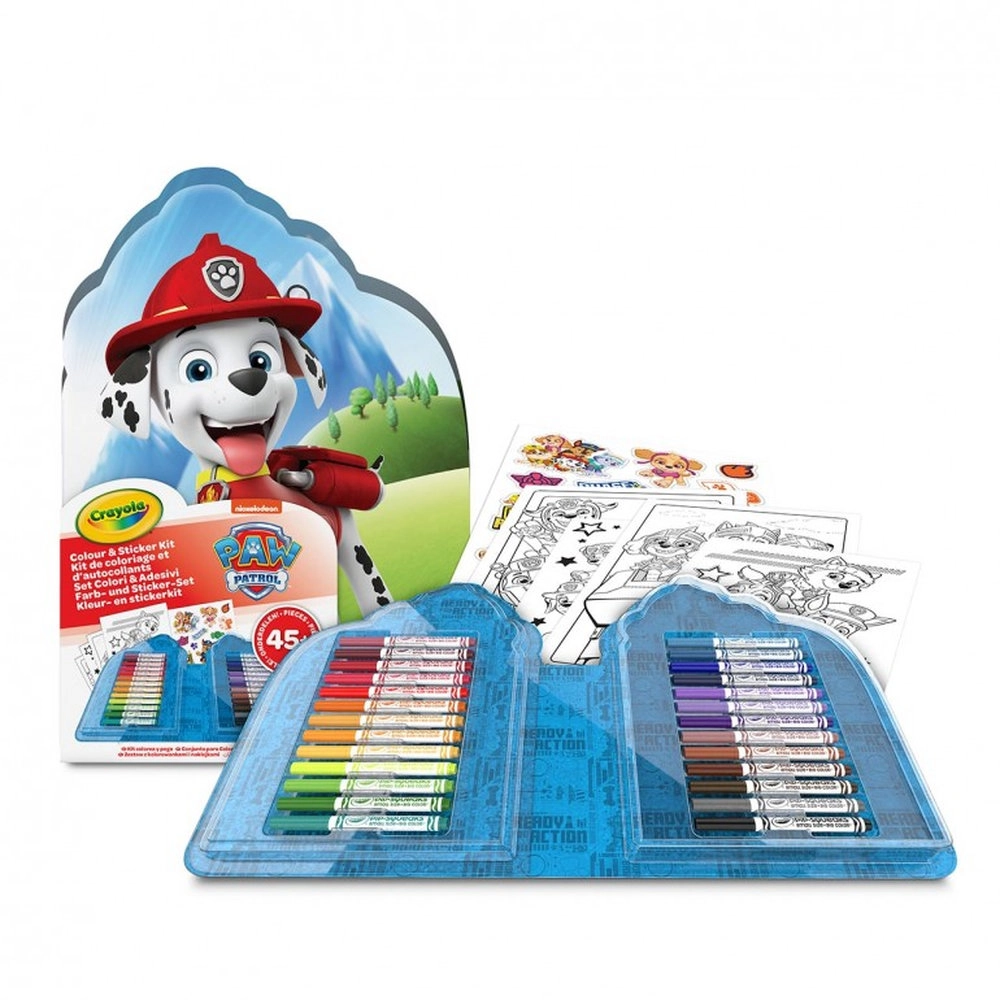 Crayola Coloring And Sticker Art Kit Paw Patrol - 26 mini markers 20 coloring pages