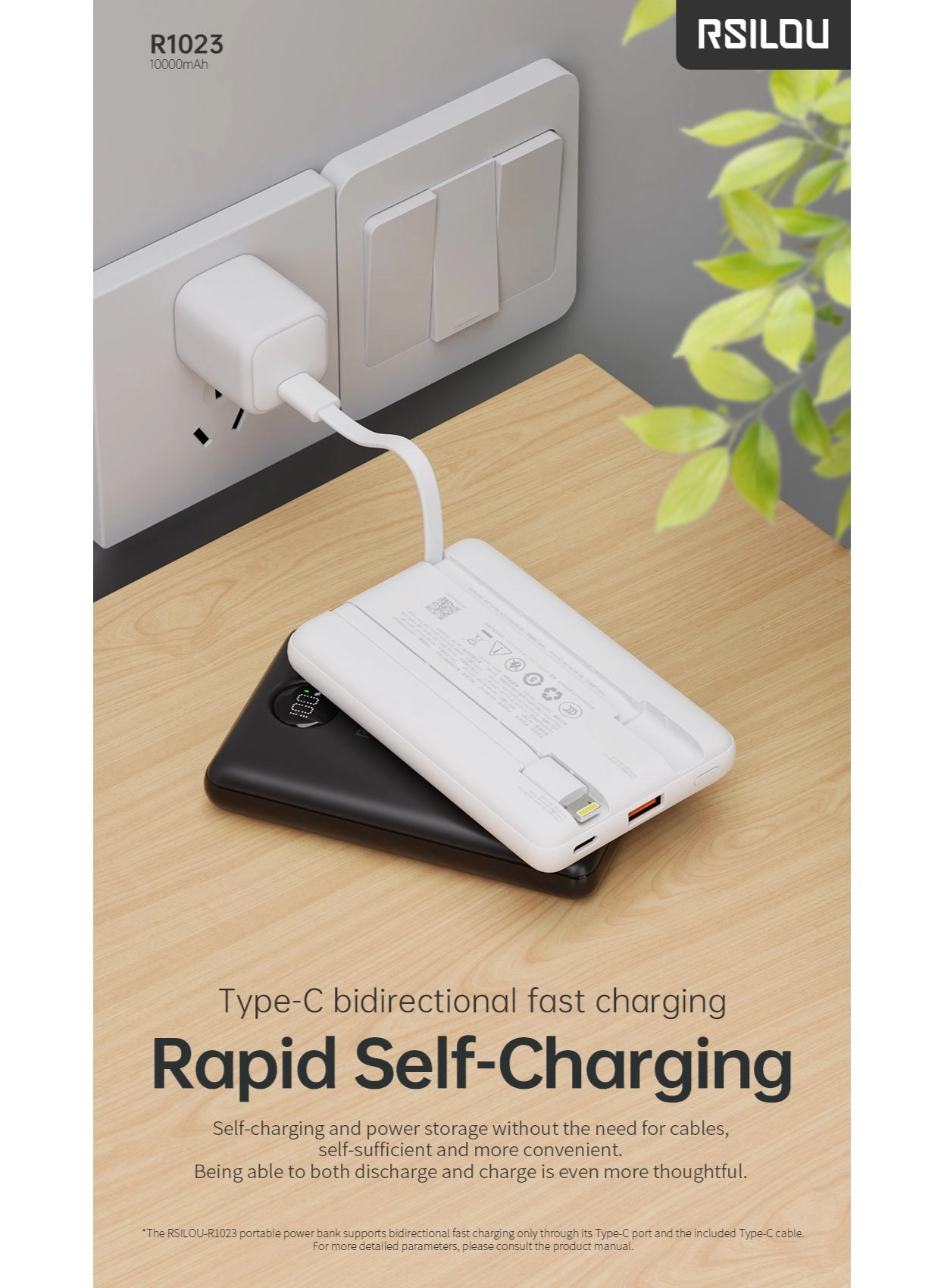 RSILOU R1023 - 10000 mAh Fast-Charging
