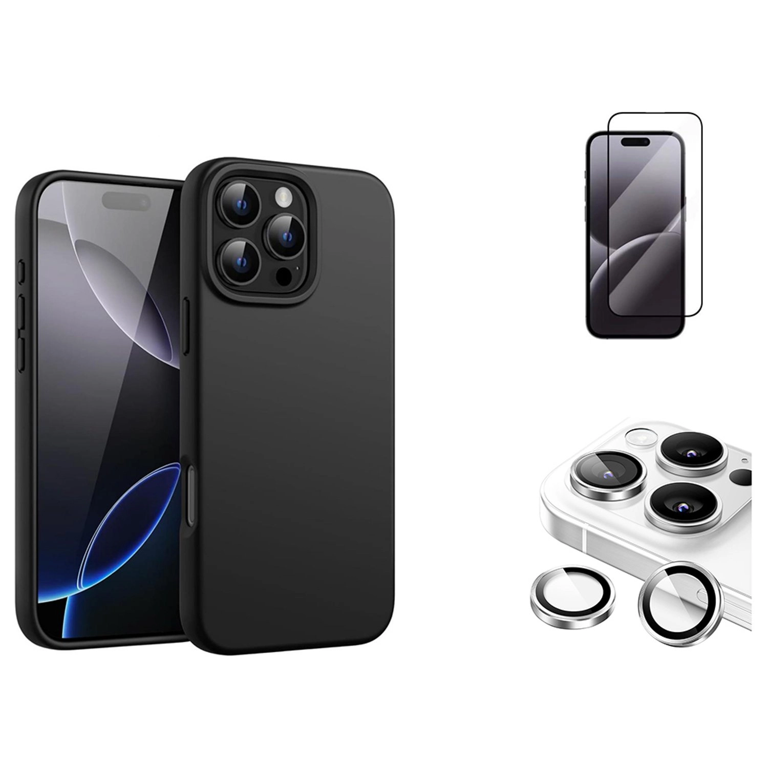 MagSafe Case - Silicone PC Screen Protector for iPhone 16 Pro Max