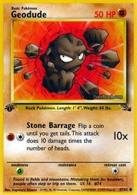 Pokemon USA, Inc. Geodude 47 - Fossil 1st Edition