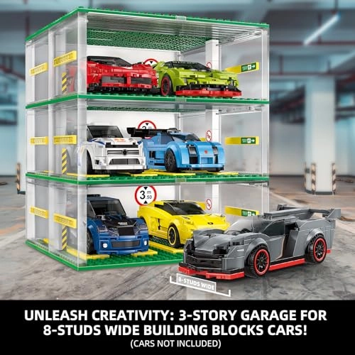 Creative Three-Story Building Block Garage - 130 pcs