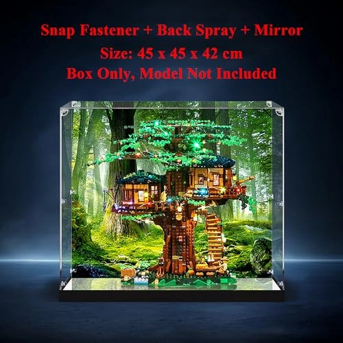 Acrylic Display Case - Compatible with Le-go 21318 45 x 45 x 42 cm