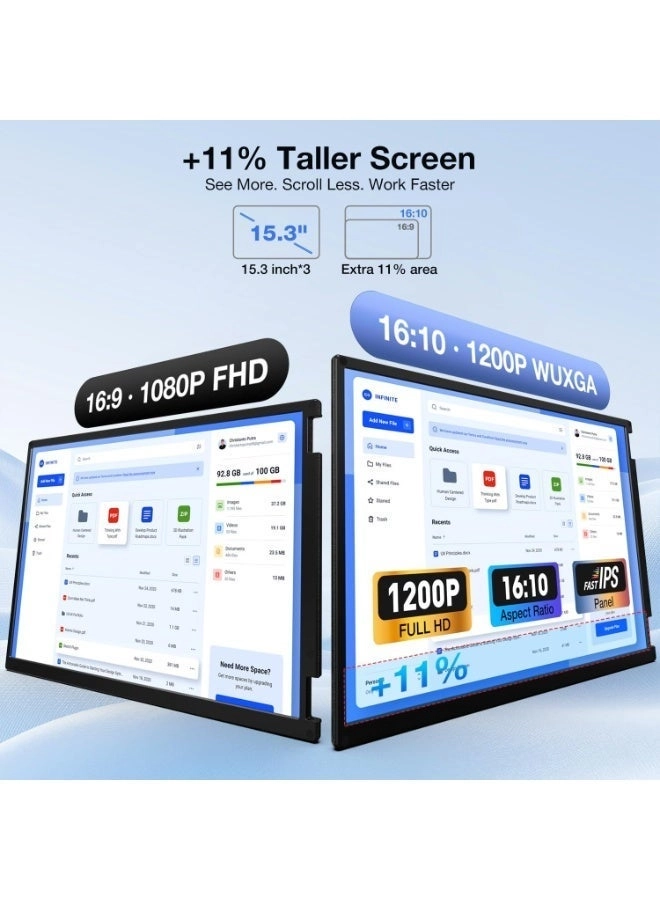 Quad Laptop Screen Extender - 1920 × 1200 15.3 in