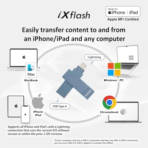 iXflash - USB 3.2 Gen 1 USB Type A & Lightning 128 GB