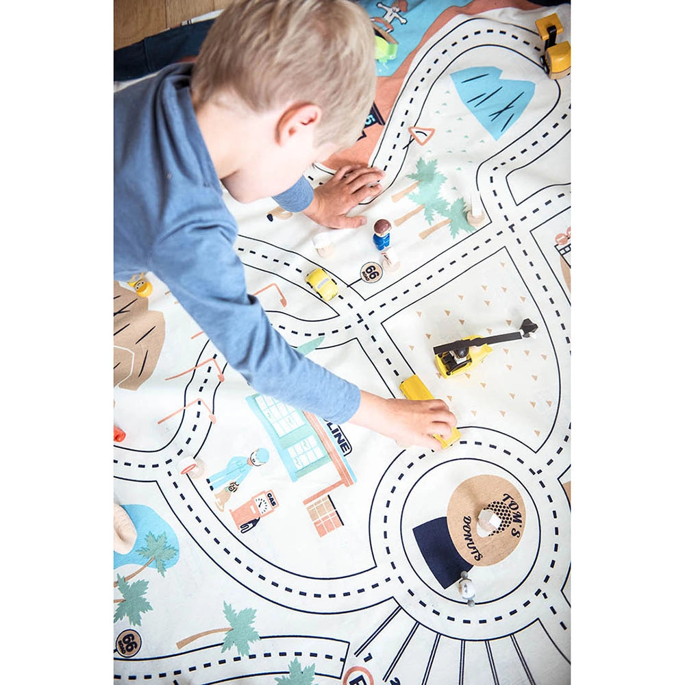 Playmat & Storage Bag - L.A. Road Map Suitable for 3 years and above