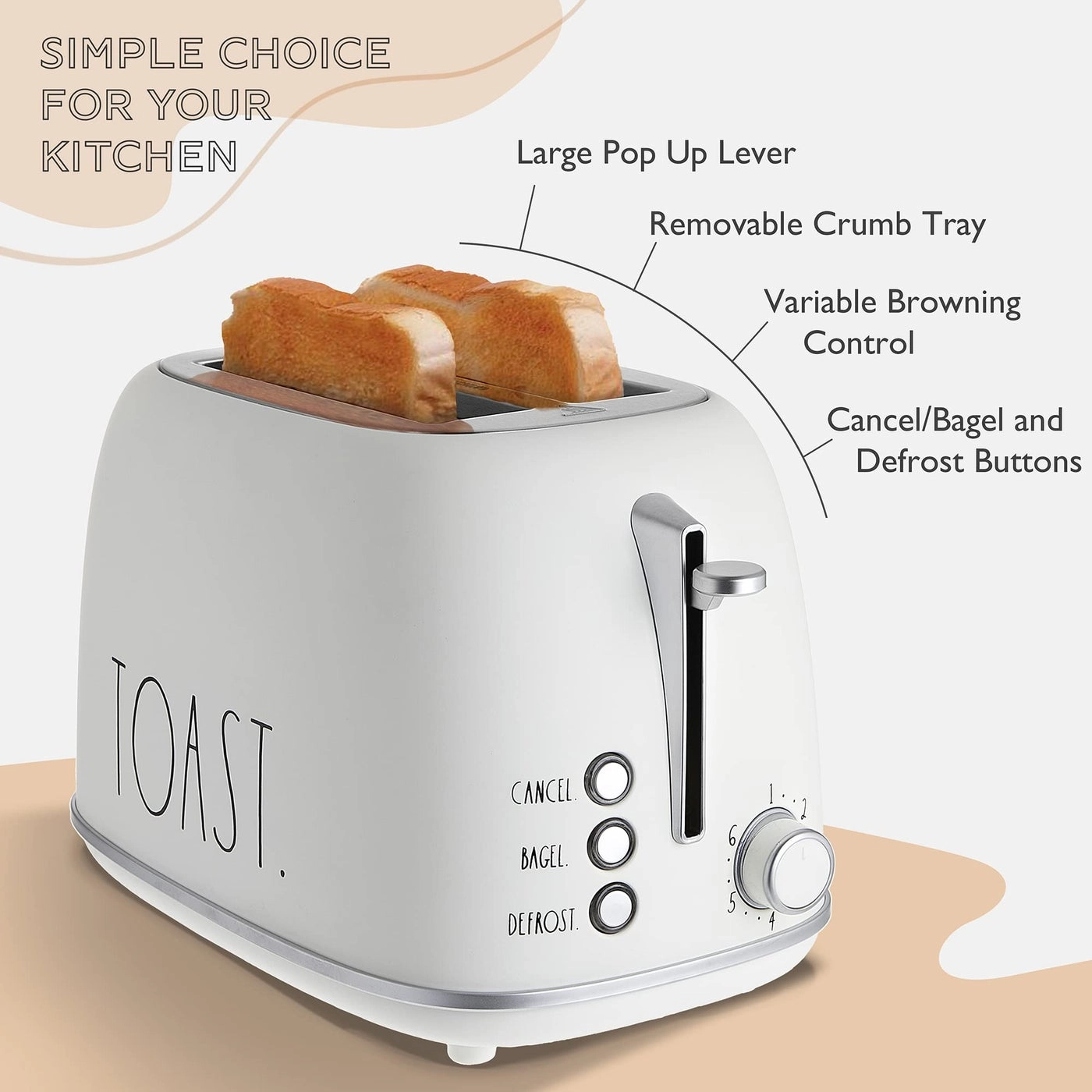 Retro Rounded Bread Toaster - 2 Slice