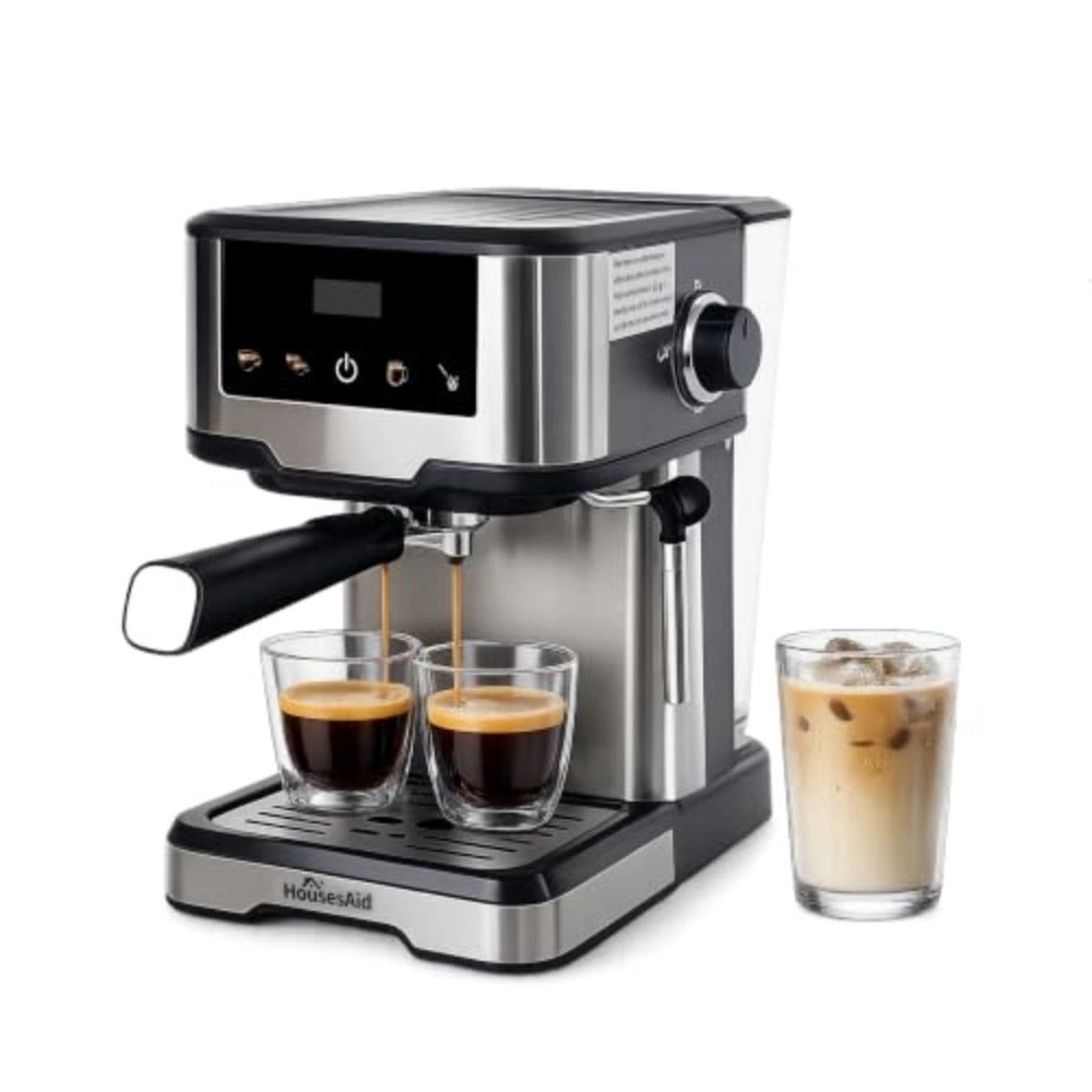 Espresso Coffee Maker - 19-Bar Pump & Milk