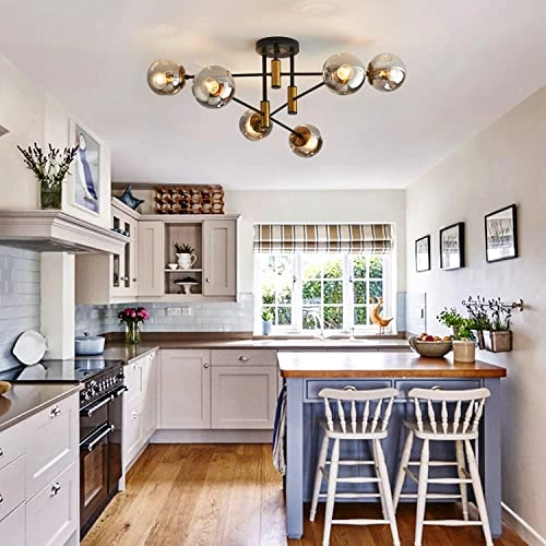 Sputnik Chandelier - 6-Light Matte Black