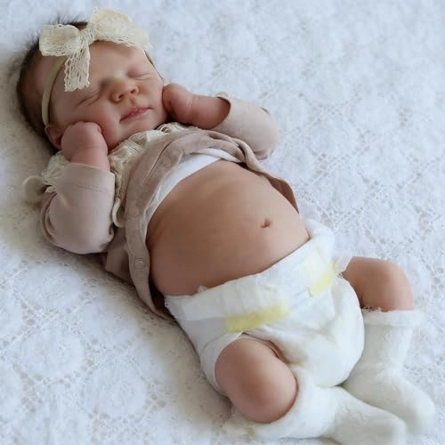 Reborn Baby Doll - 18 Inch Silicone Girl Sleeping Ages 3+