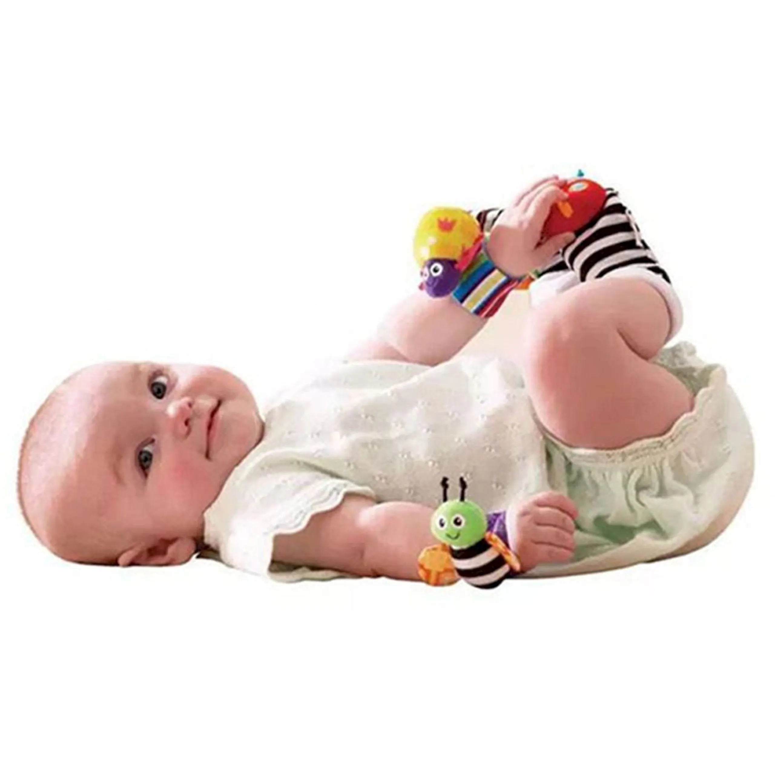 Personalized Wrist Rattle And Foot Finder - Suitable for 0 month & above Fox And Deer