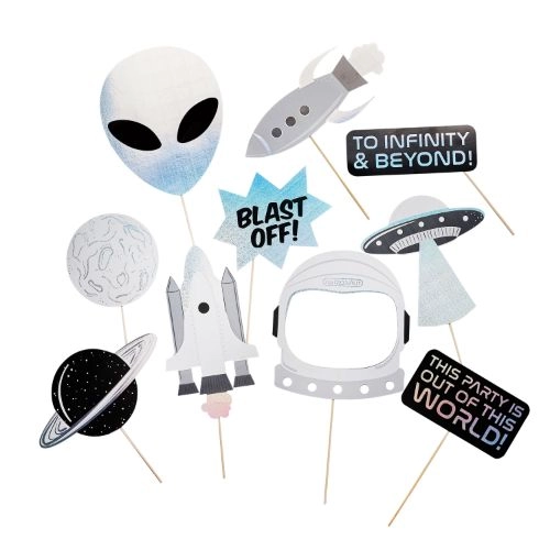 Party Zone Space Party Photo Booth Props - 10/Pack