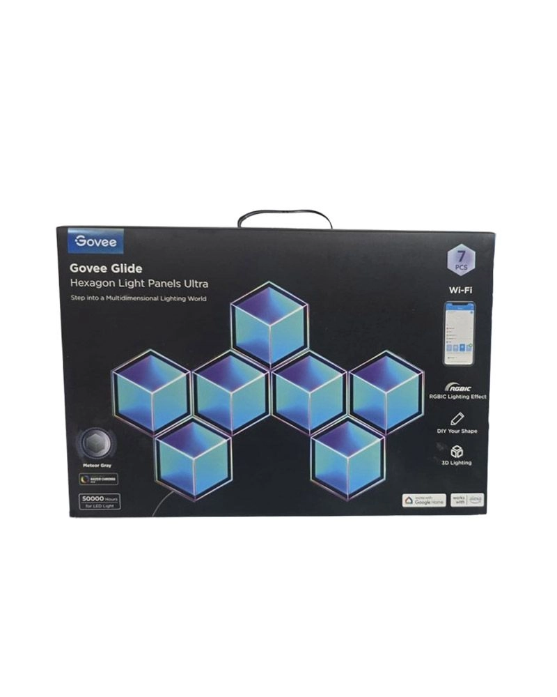 Glide Hexagon Light Panels - Ultra Meteor Grey Pack Of 7