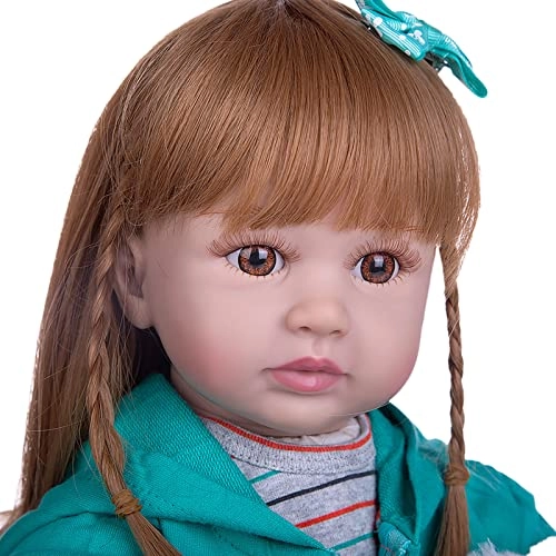 Reborn Baby Doll - 24 Inch Vinyl Cotton Body Pink Yarn Skirt Ages 3+