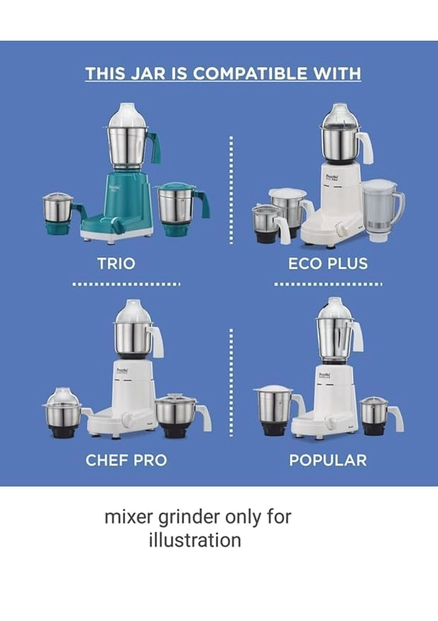chutney jar - polycarbonate body 4 teeth coupler