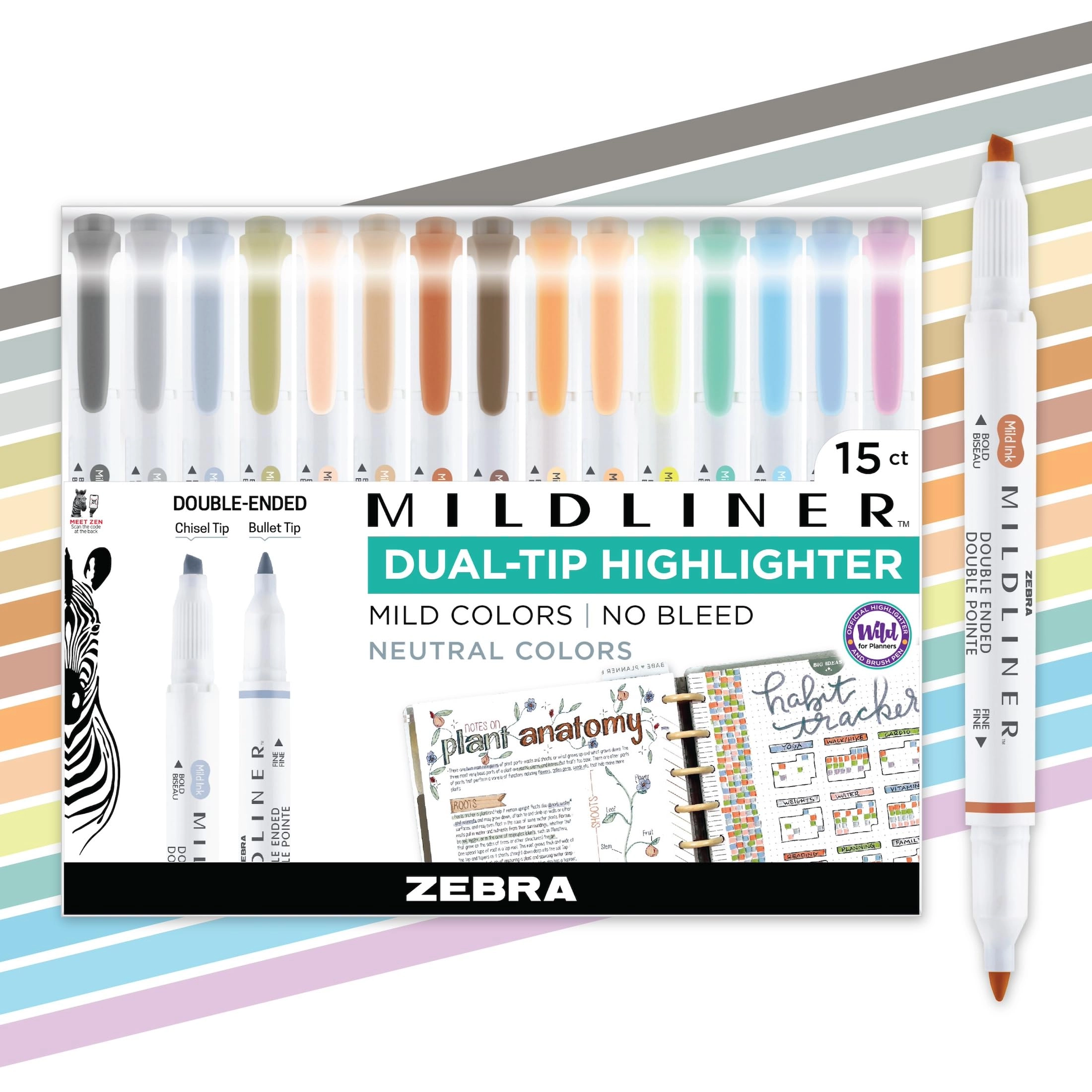 Zebra Pen Mildliner - Neutral Vintage E Chisel Fine