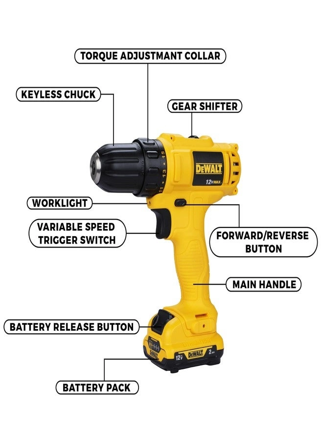 DCD700D2 - 12V 10mm Cordless 2x2.0 Ah
