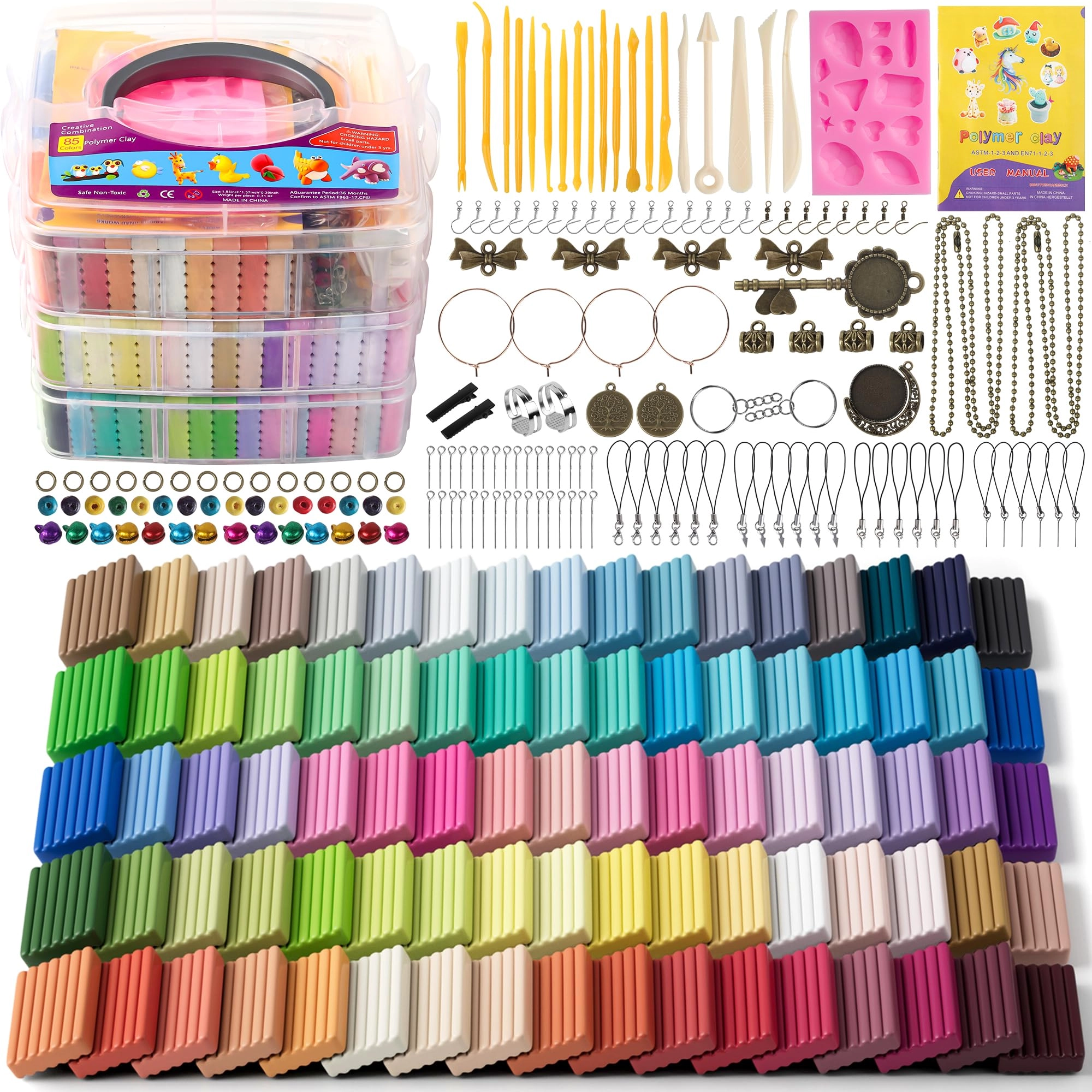 Polymer Clay Kit - Polymer 2.09 Kg 85pcs.