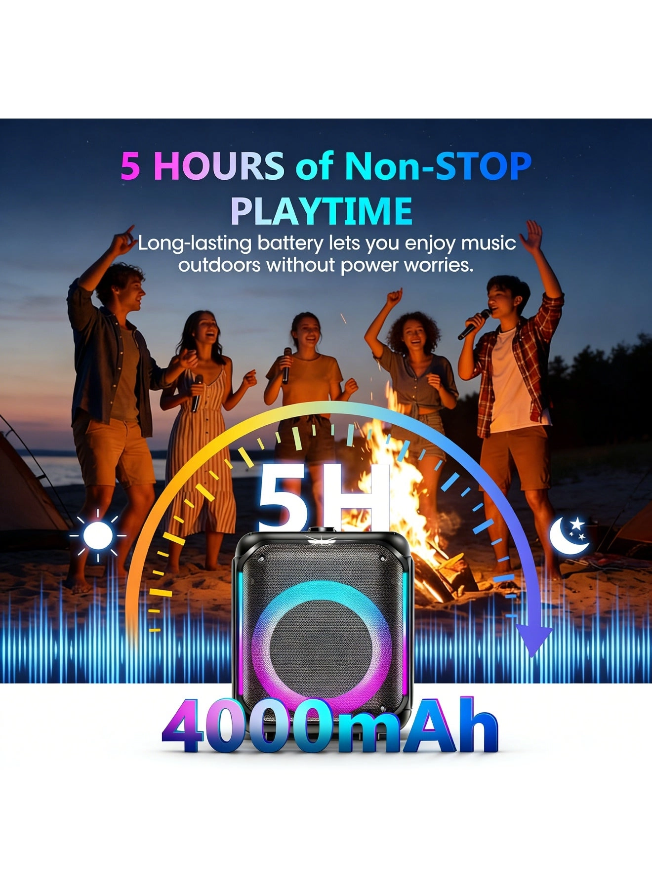 Mini Karaoke Machine - 2 Microphones 40W