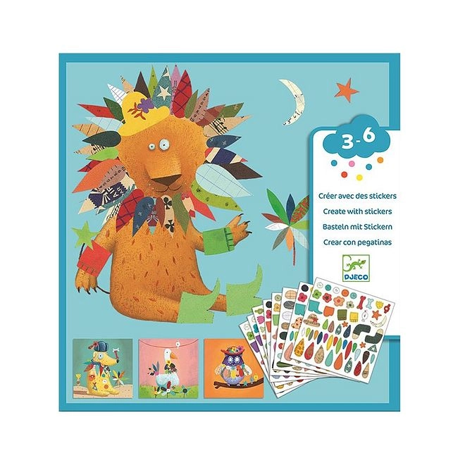 Create Animals Activity Sticker Book Safe Adhesive 6 pcs
