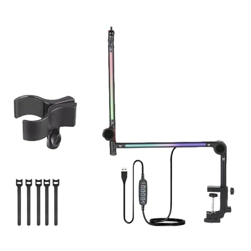 Microphone Boom Arm - With Light Multi Directional Adjustable