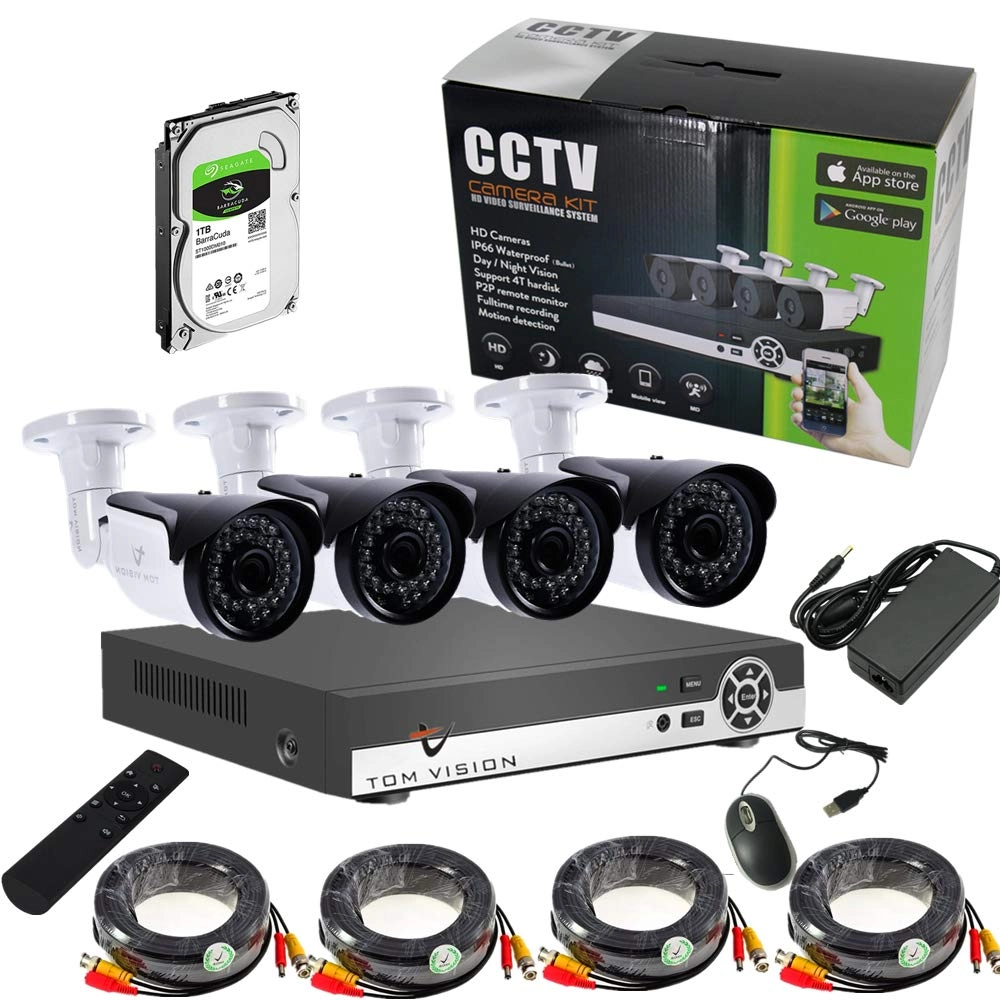 4CH 1080N AHD DVR + 1080P Bullet Camera - 4PCS + Hard Disk - 1TB