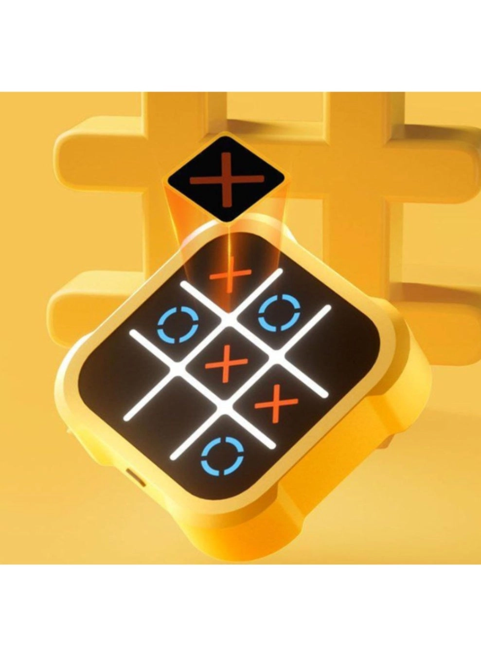 Electronic Tic Tac Toe Handheld Game - yellow Upto 30 Mins